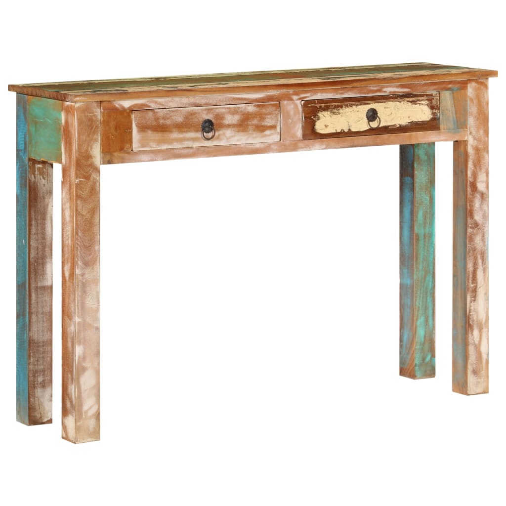 Recycled solid wood console table 110x30x75 cm