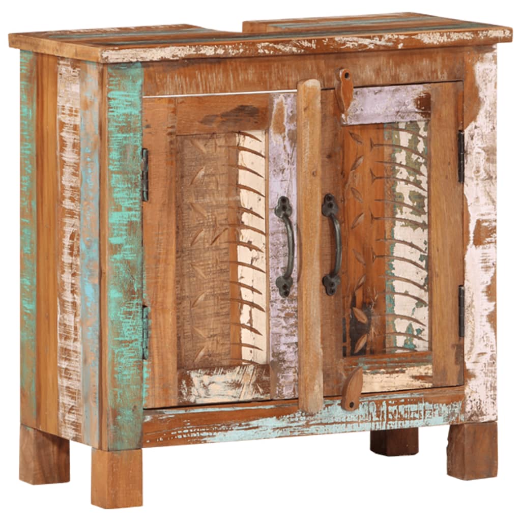 Conjunto de muebles de baño 4 piezas madera maciza reciclada V85 - Vetonek