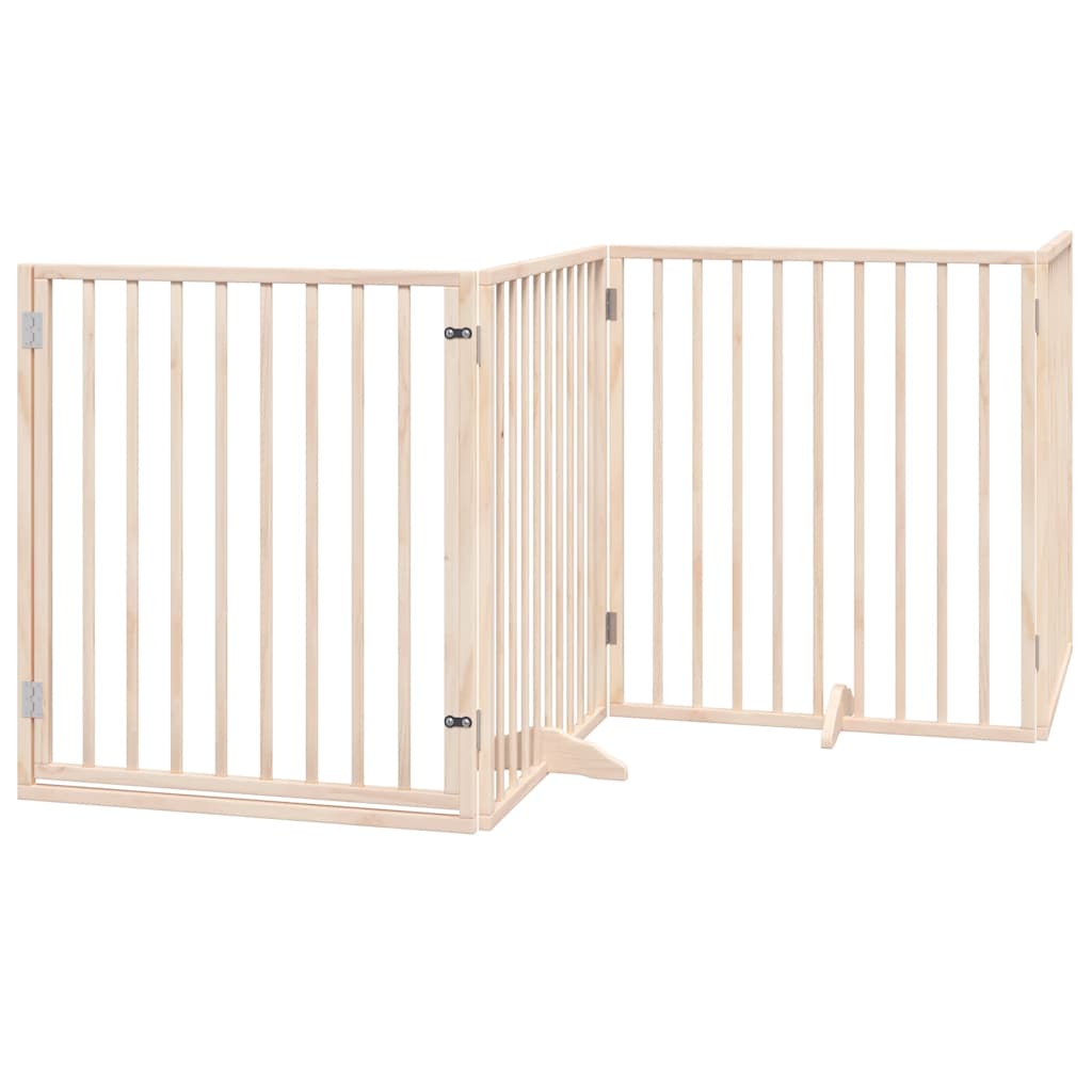 Puerta para perros plegable 6 paneles madera de álamo 480 cm