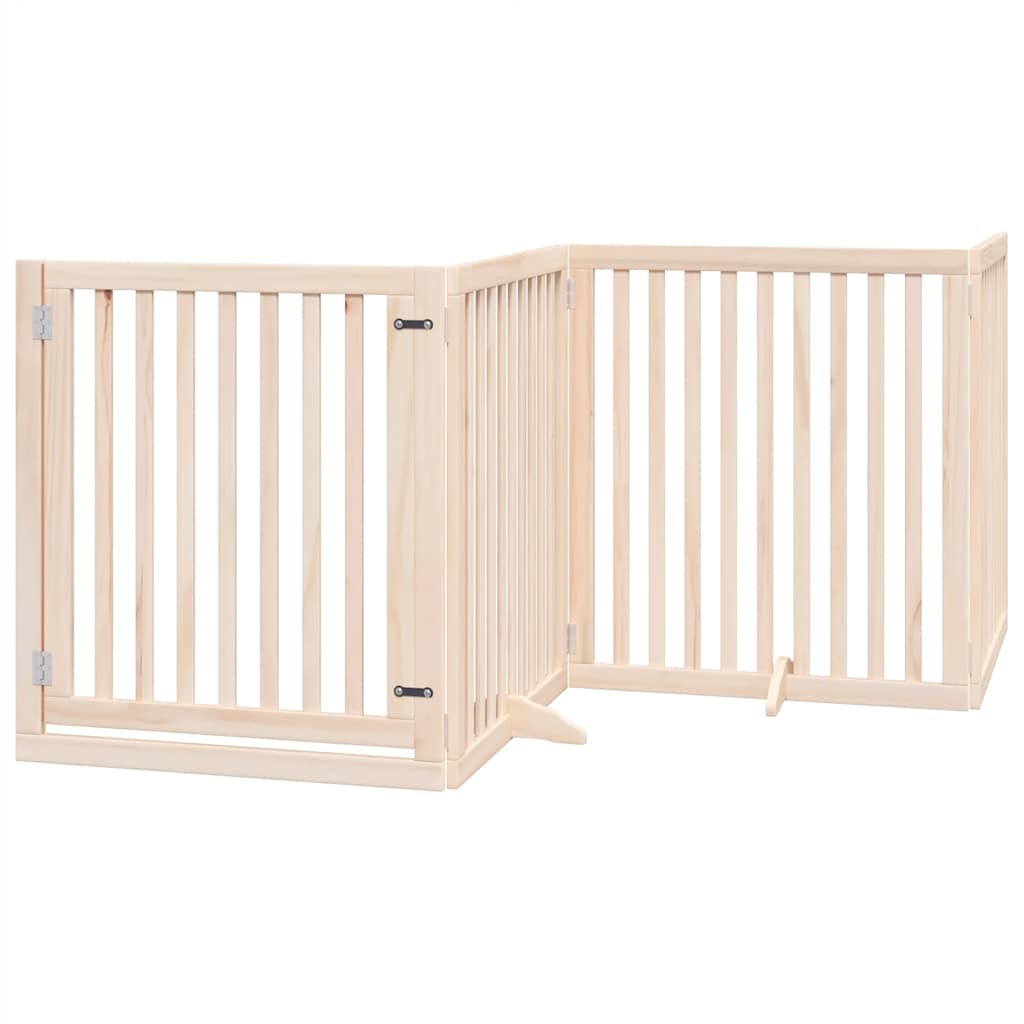 Puerta para perros plegable 6 paneles madera de álamo 480 cm