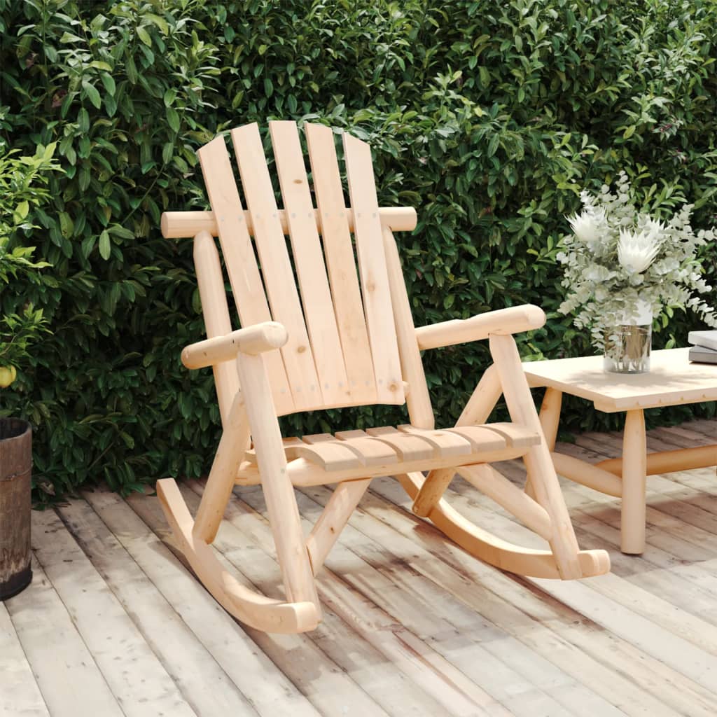 Vetonek Silla mecedora de jardín madera maciza abeto 69x96x101 cm