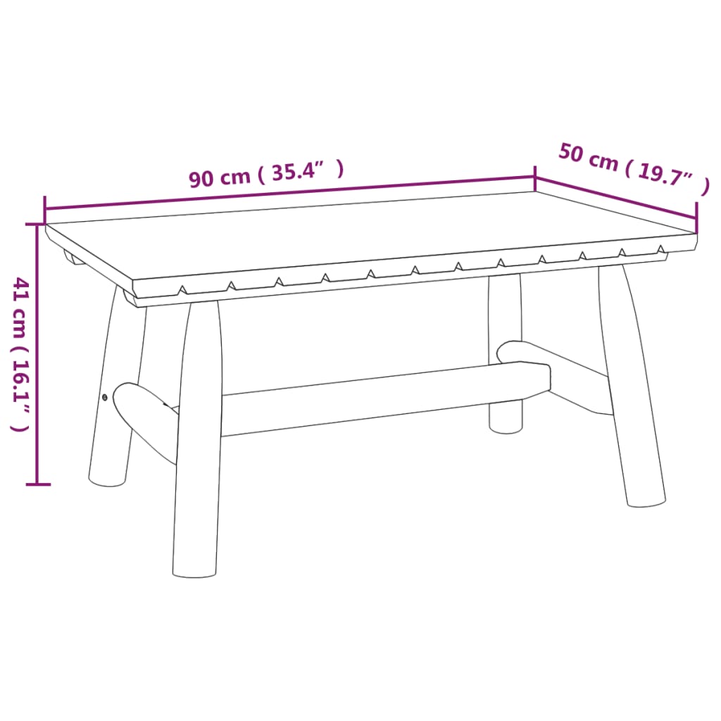 Sound wooden center table 90x50x41 cm