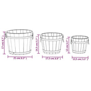 Juego de maceteros cubo de madera 3 piezas madera maciza abeto V4785 Vetonek