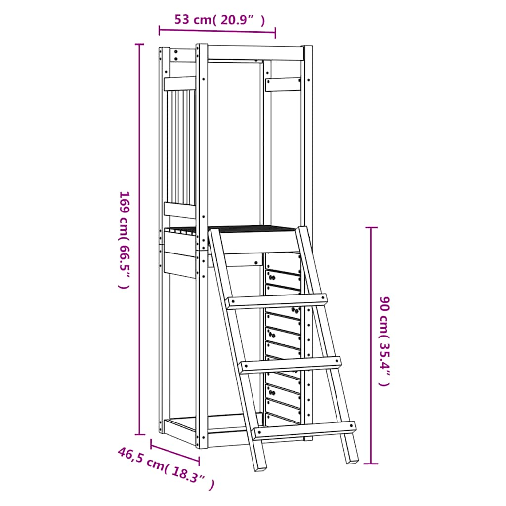 Parque infantil de madera pino impregnada 53x46,5x169 cm vidaXL