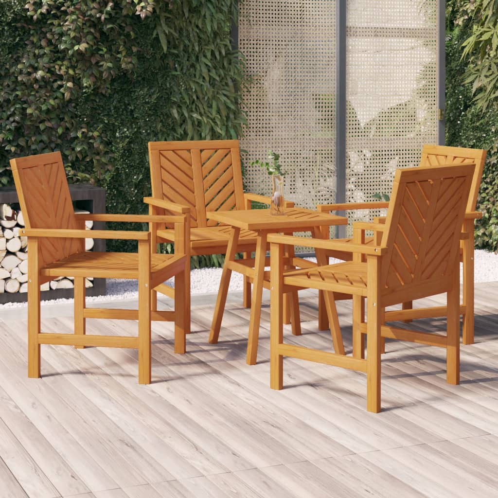 Vetonek Sillas de comedor para jardín 4 uds madera maciza acacia