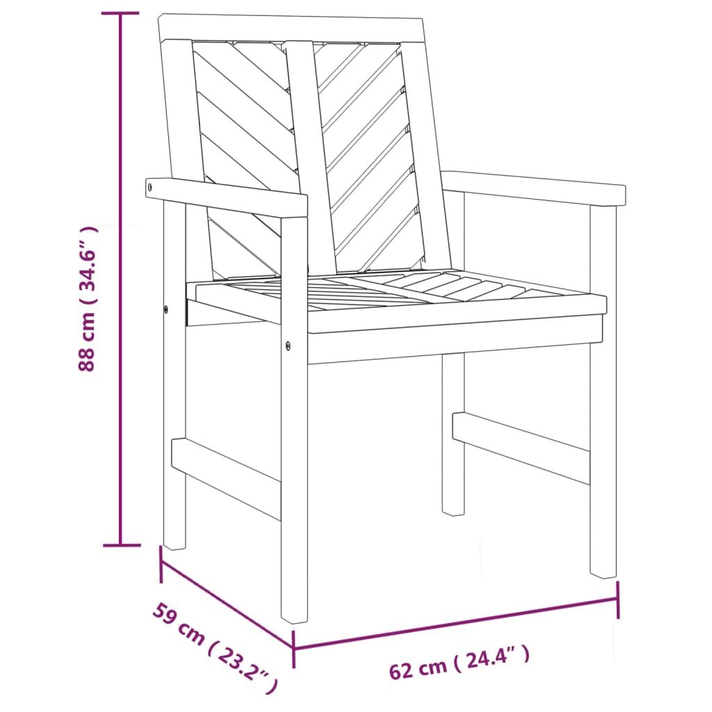 Sillas de comedor para jardín 4 uds madera maciza acacia vidaXL