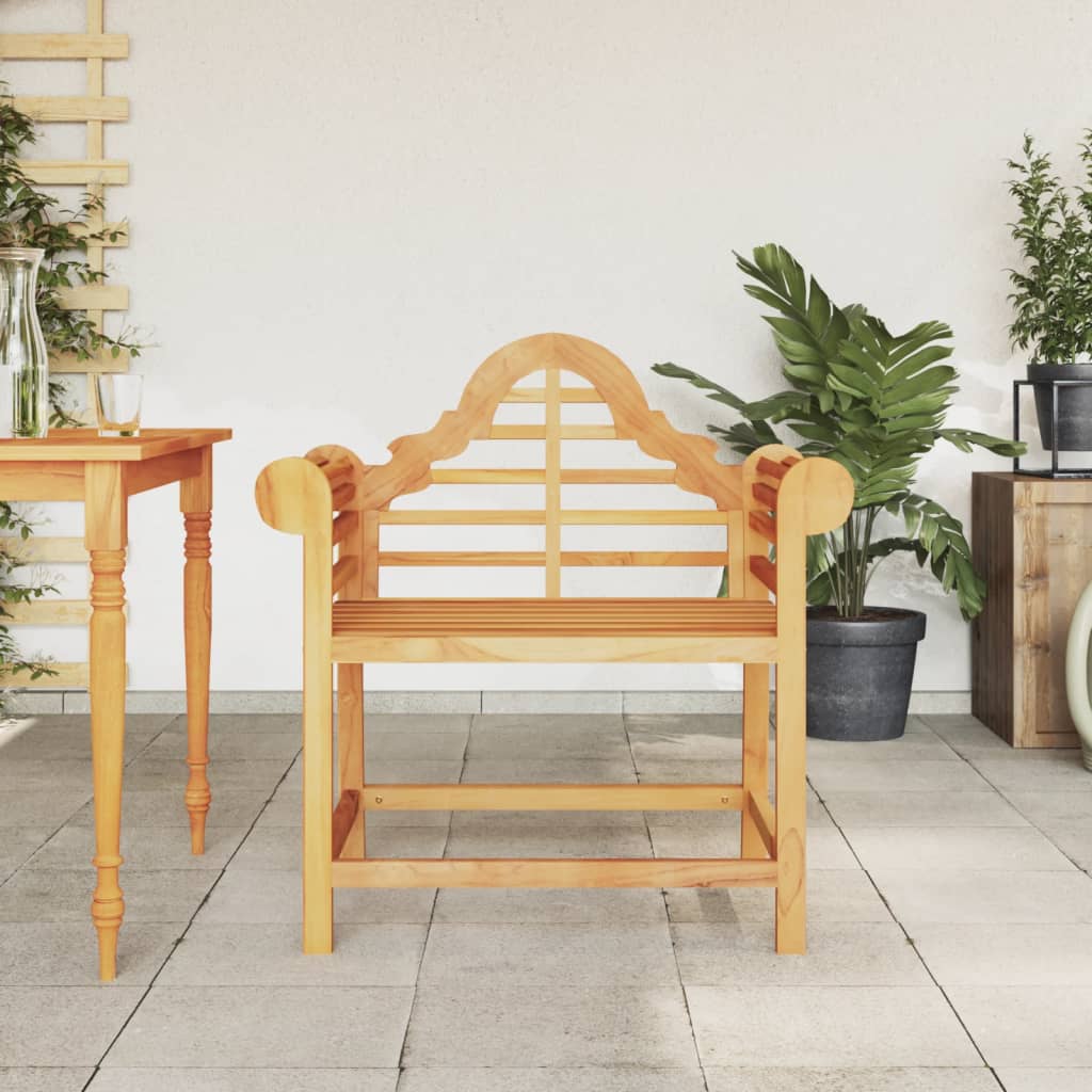 Vetonek Silla de jardín madera maciza de teca 88x60x92 cm