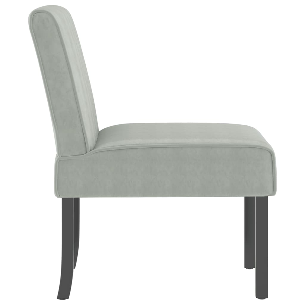 Silla tapizada de terciopelo gris claro vidaXL