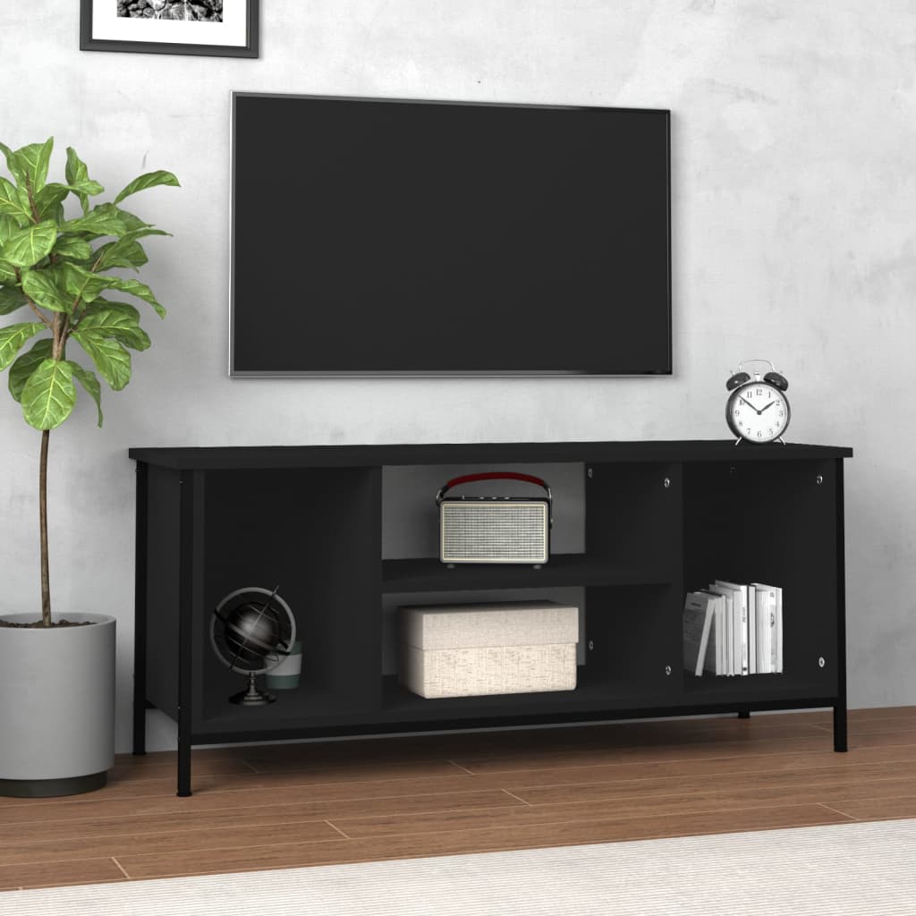 Vetonek Mueble de TV madera contrachapada negro 102x35x45 cm