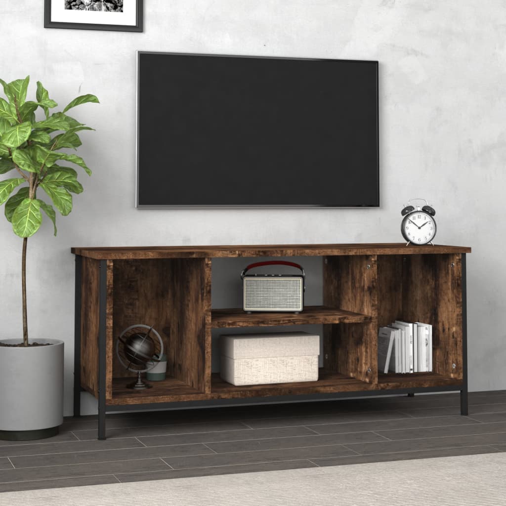 Vetonek Mueble para TV madera contrachapada roble ahumado 102x35x45 cm