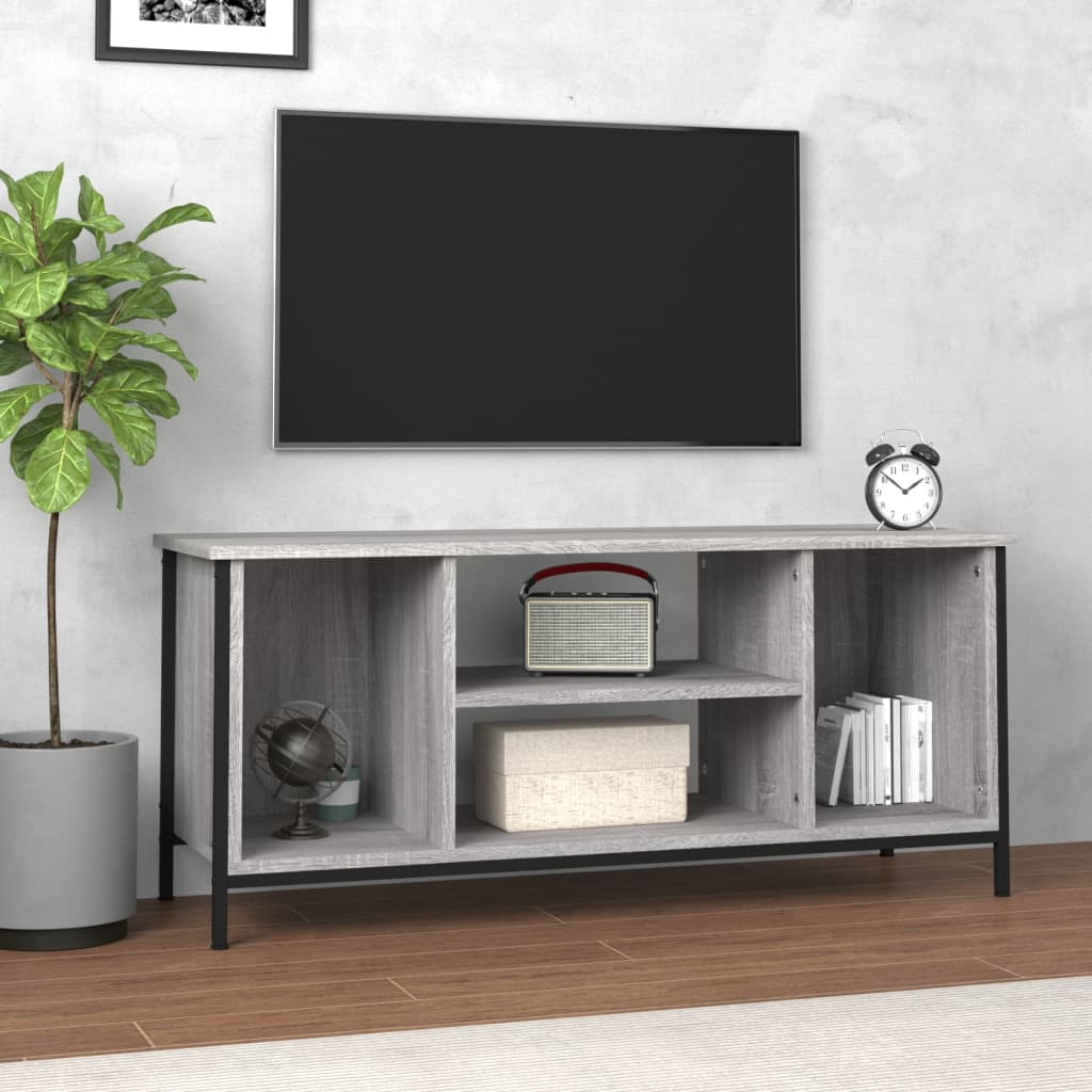 Vetonek Mueble para TV madera contrachapada gris Sonoma 102x35x45 cm