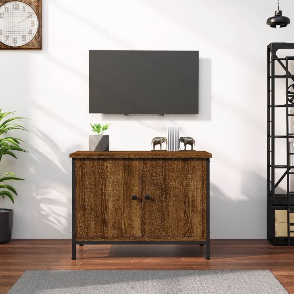 Vetonek Mueble de TV madera contrachapada marrón roble 60x35x45 cm