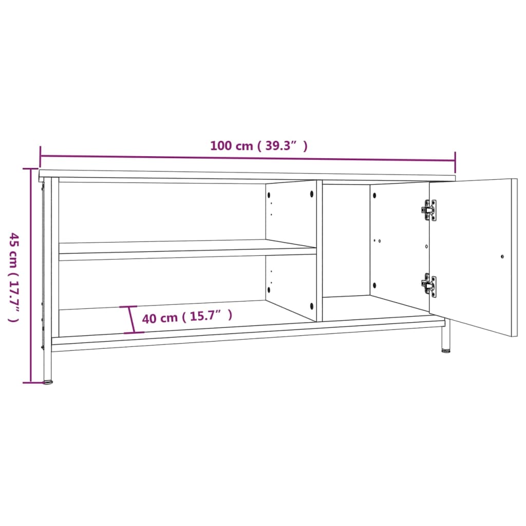 Telebistako altzariak Plywood haritz Sonoma 100x40x45 cm