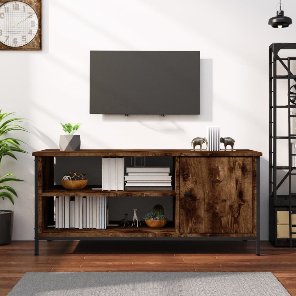 Vetonek Mueble de TV madera contrachapada roble ahumado 100x40x45 cm