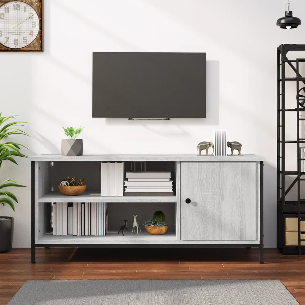 Vetonek Mueble de TV madera contrachapada gris Sonoma 100x40x45 cm