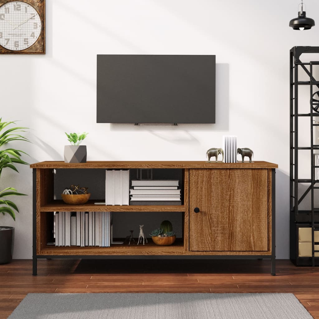 Vetonek Mueble de TV madera contrachapada roble marrón 100x40x45 cm