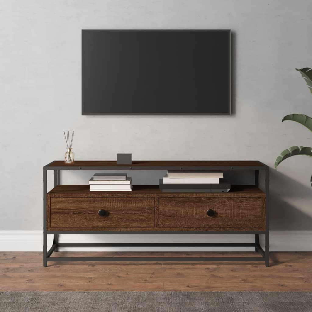 Vetonek Mueble de TV madera contrachapada roble marrón 100x35x45 cm