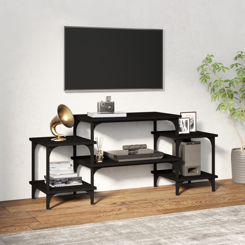 Vetonek Mueble para TV madera contrachapada negro 117x35x52 cm