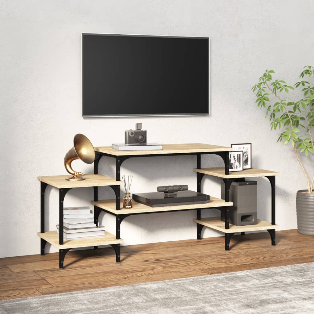 Vetonek Mueble para TV madera contrachapada roble Sonoma 117x35x52 cm