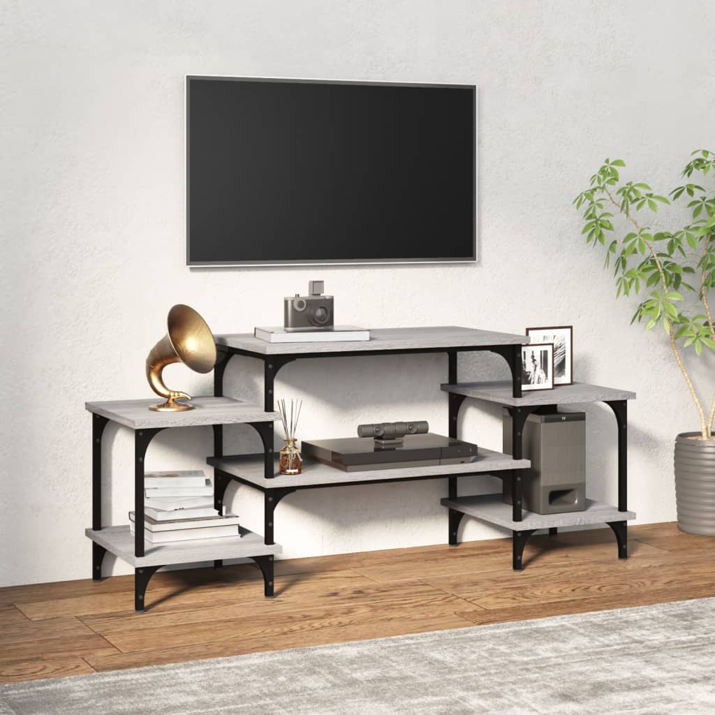 Vetonek Mueble para TV madera contrachapada gris Sonoma 117x35x52 cm