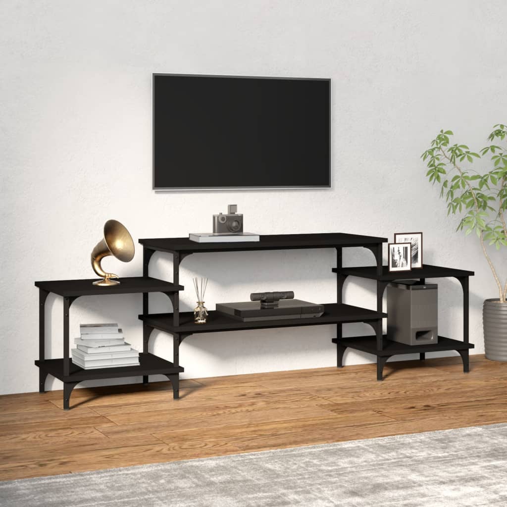 Vetonek Mueble para TV madera contrachapada negro 157x35x52 cm