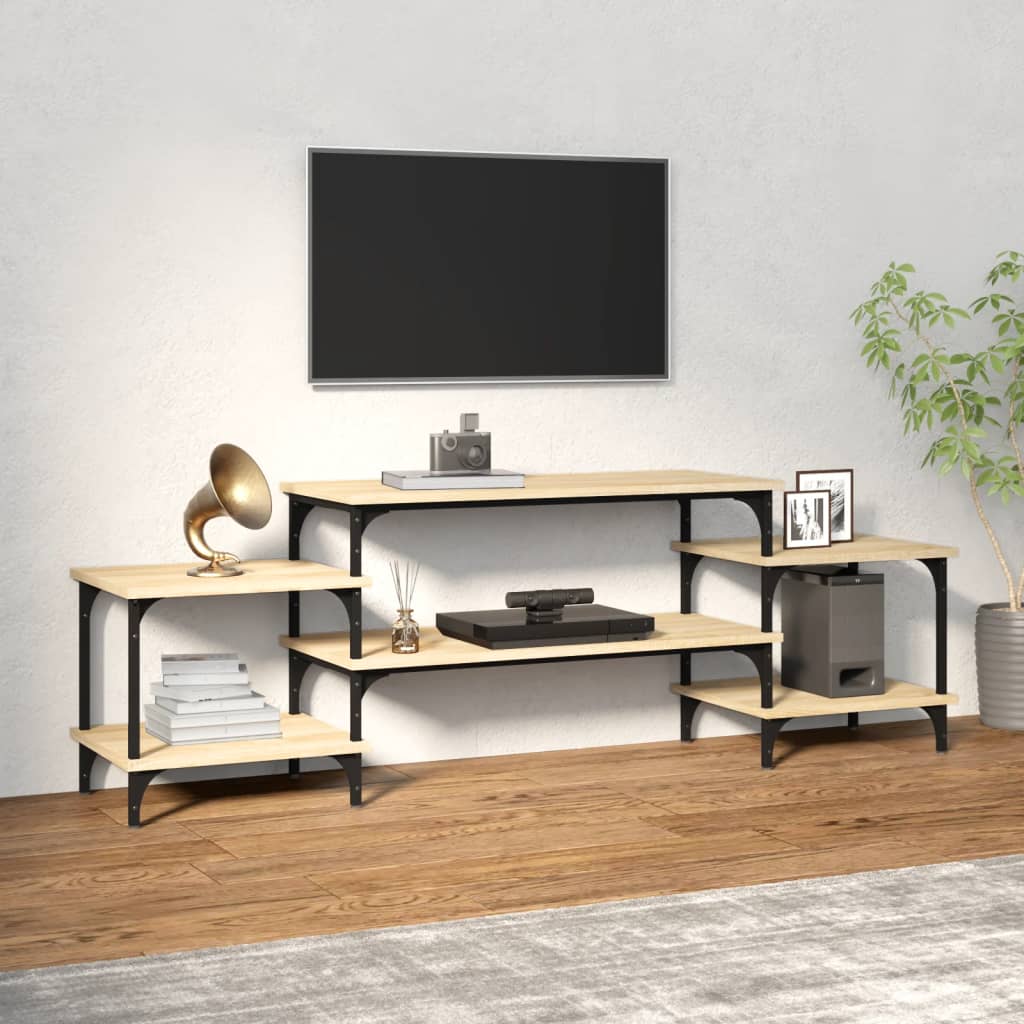 Vetonek Mueble para TV madera contrachapada roble Sonoma 157x35x52 cm