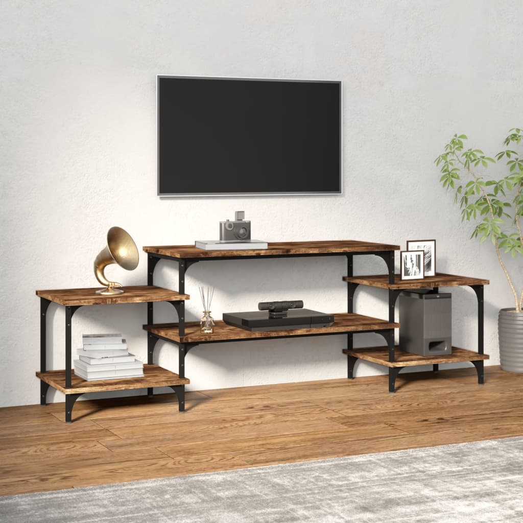 Vetonek Mueble para TV madera contrachapada roble ahumado 157x35x52 cm