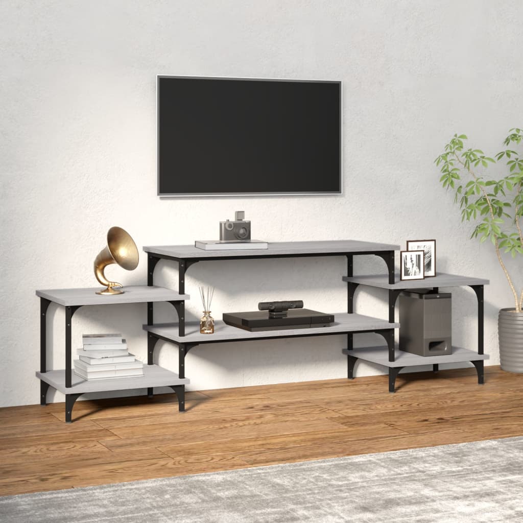 Vetonek Mueble para TV madera contrachapada gris Sonoma 157x35x52 cm