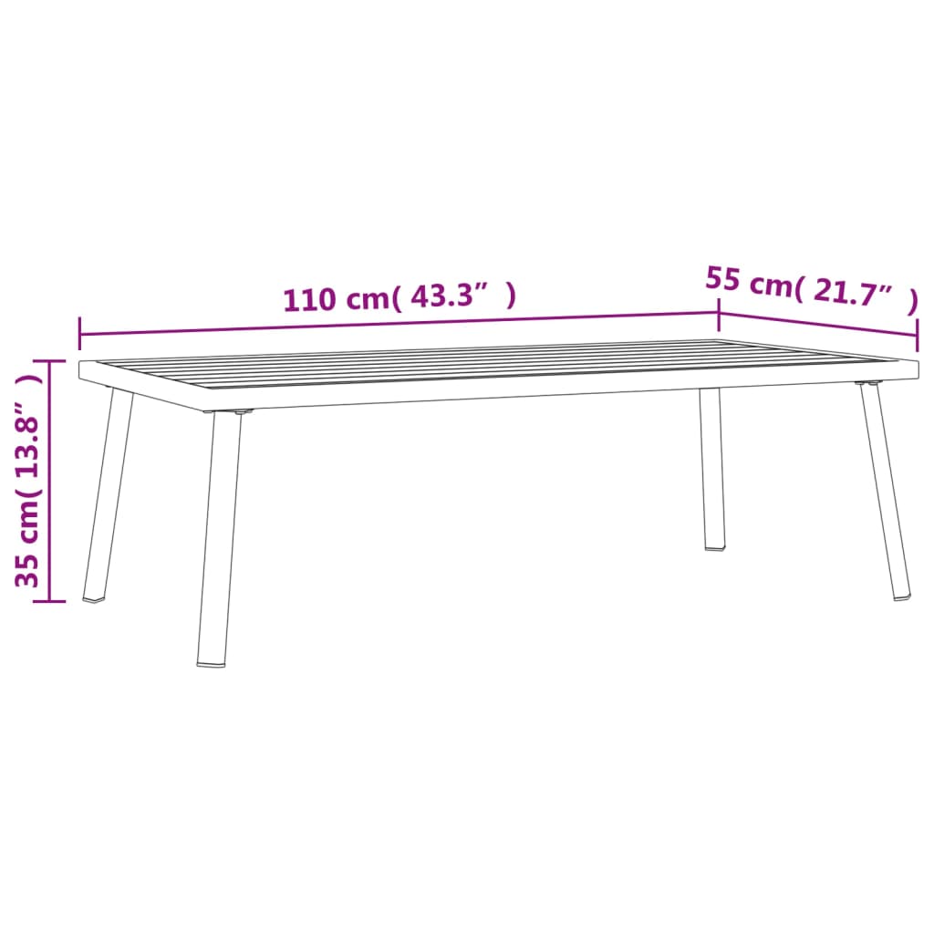 Tavolo centrale di ingrigimenti antracite 110x55x35 cm