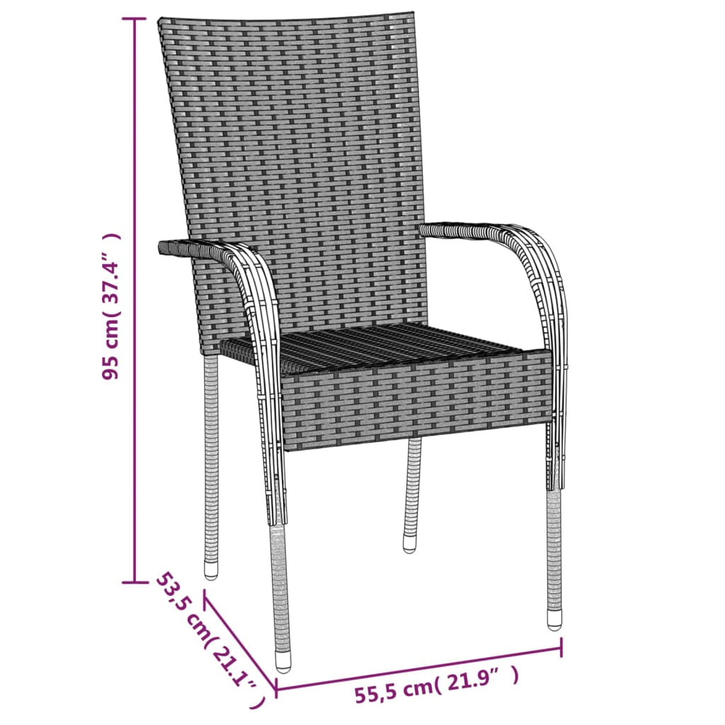 Juego de comedor de jardín 5 piezas ratán sintético marrón vidaXL