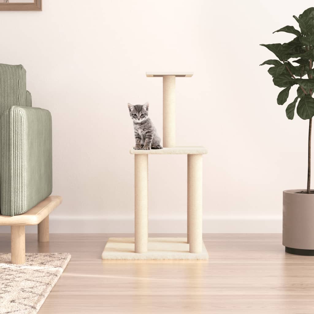 Gatos com sisal posta Creme Cust 85,5 cm