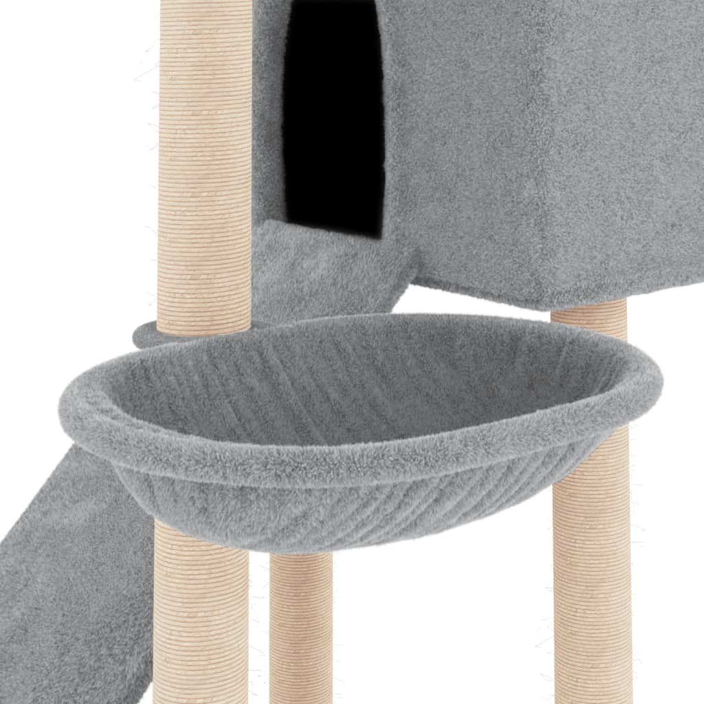 Rascador para gatos con postes de sisal gris claro 153 cm - Vetonek