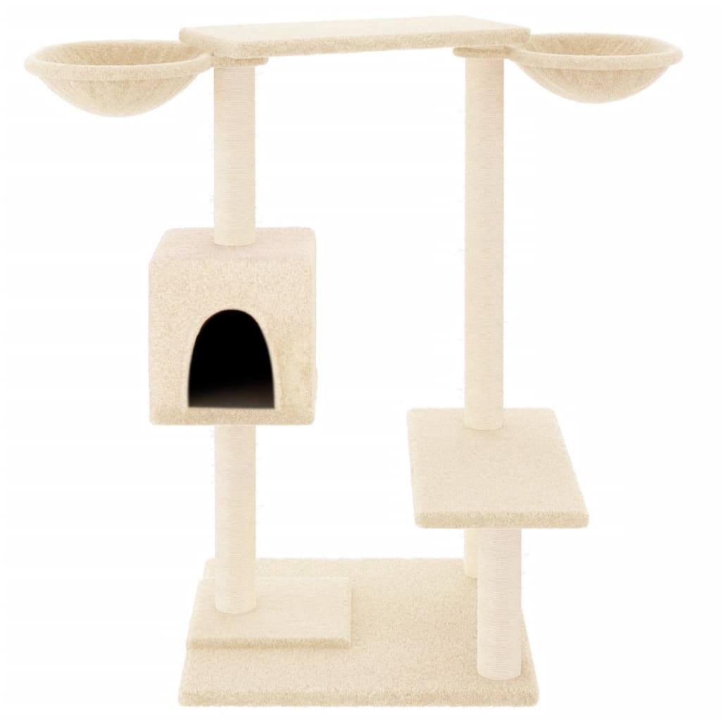 Rascador para gatos con postes para rascar color crema 82 cm - Vetonek