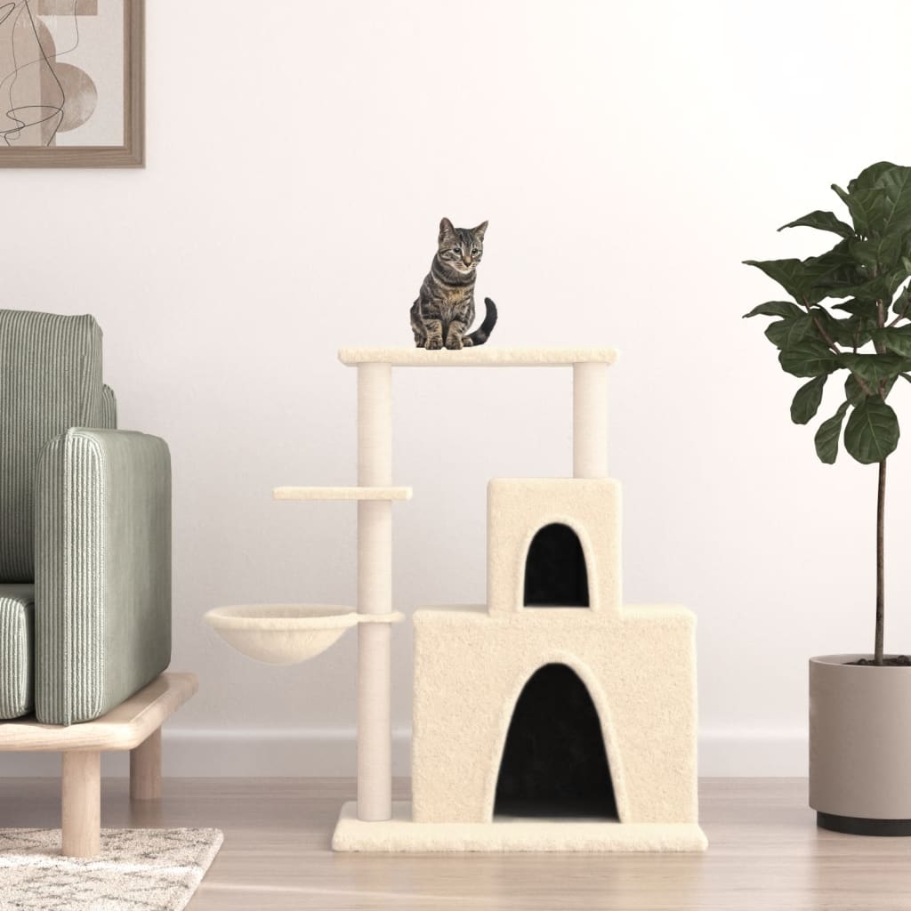 Gatos com sisal creme posta 83 cm