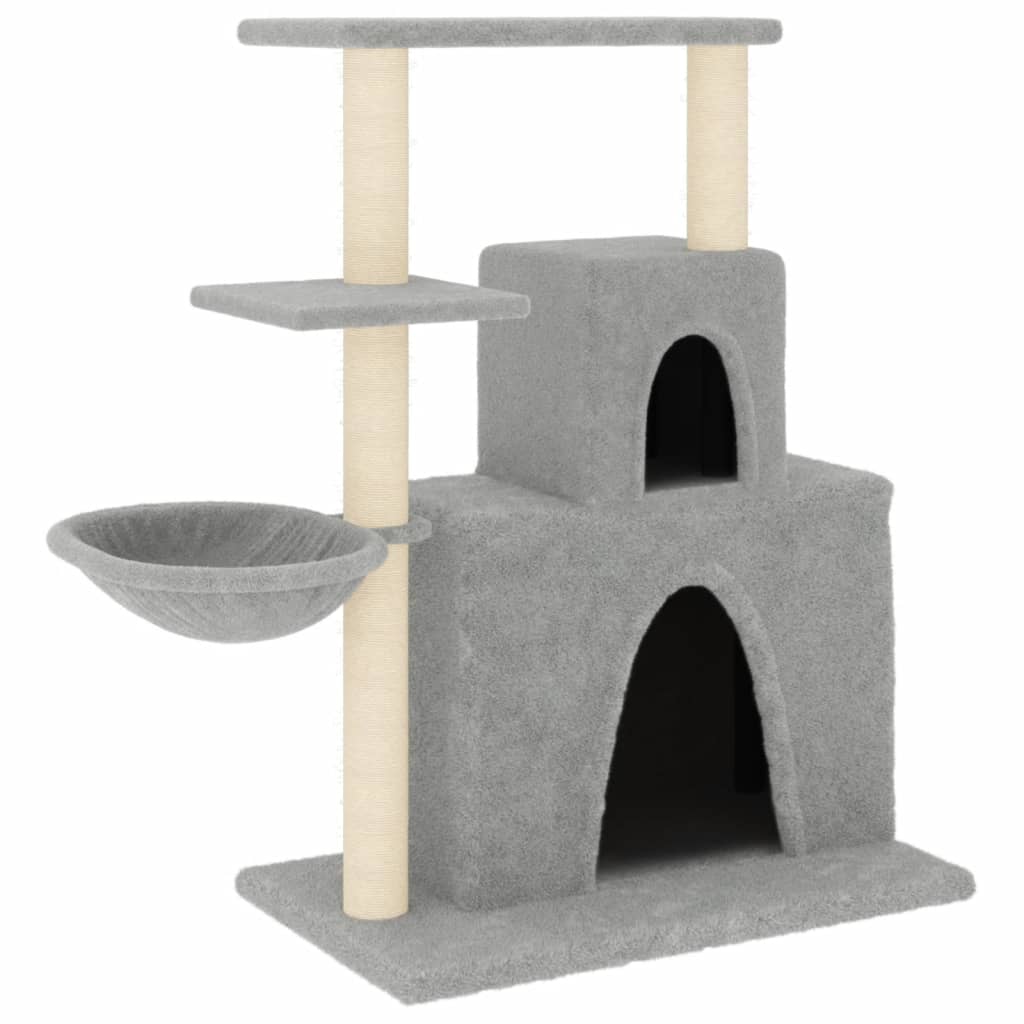 Rascador para gatos con postes de sisal gris claro 83 cm vidaXL