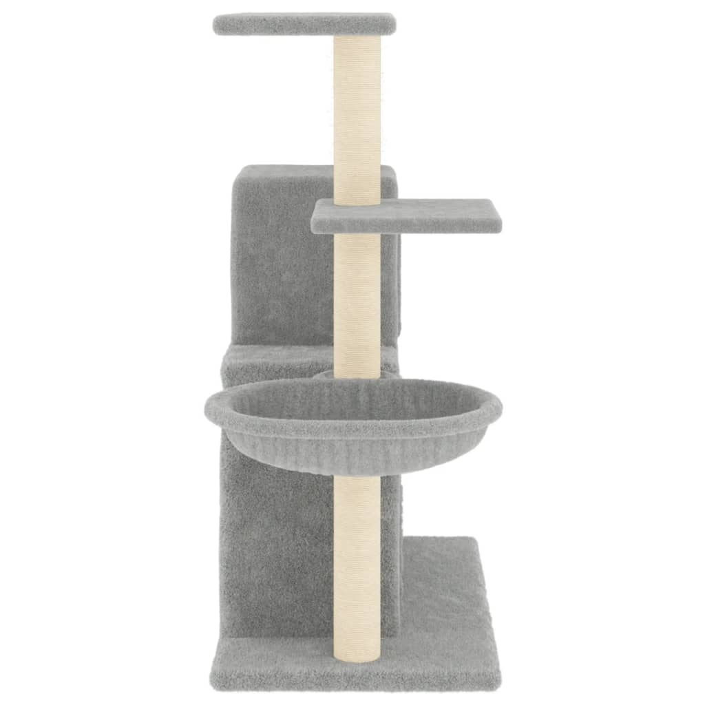 Rascador para gatos con postes de sisal gris claro 83 cm vidaXL