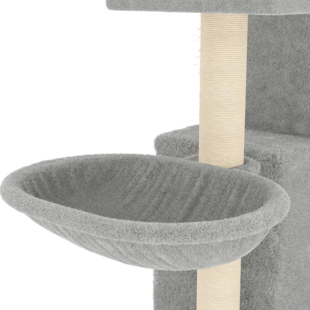 Rascador para gatos con postes de sisal gris claro 83 cm vidaXL