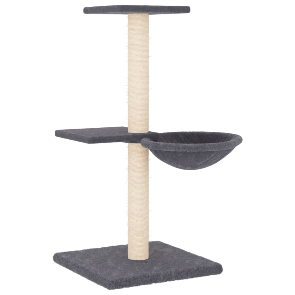 Rascador para gatos con postes de sisal gris oscuro 72 cm vidaXL