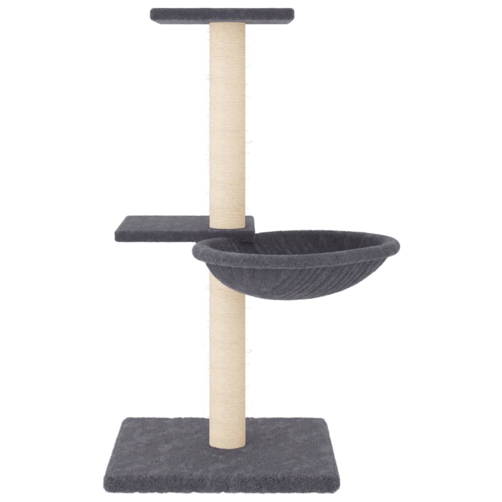 Rascador para gatos con postes de sisal gris oscuro 72 cm vidaXL