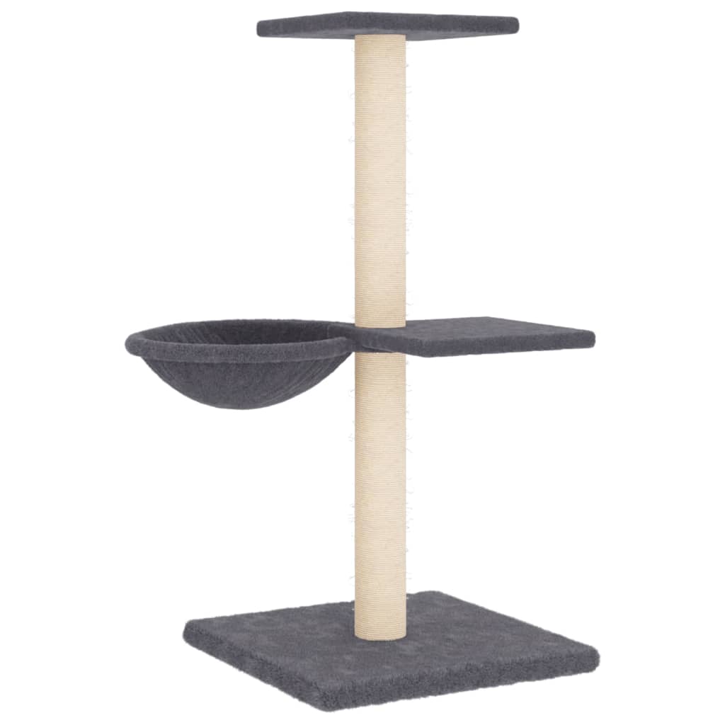 Rascador para gatos con postes de sisal gris oscuro 72 cm vidaXL