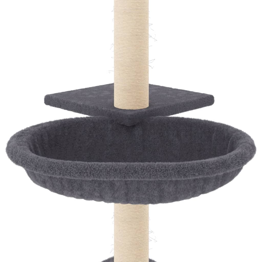 Rascador para gatos con postes de sisal gris oscuro 72 cm vidaXL