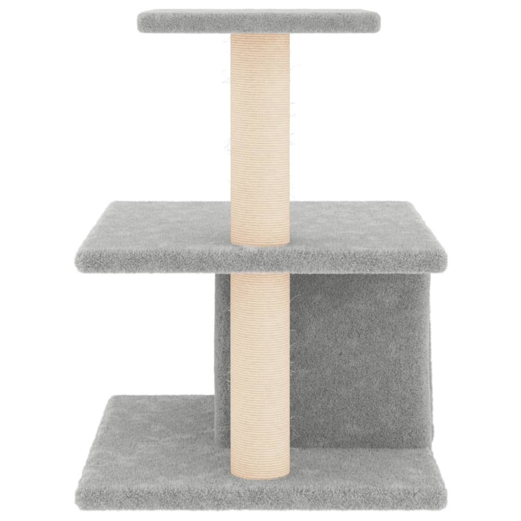 Rascador para gatos con postes de sisal gris claro 48 cm - Vetonek