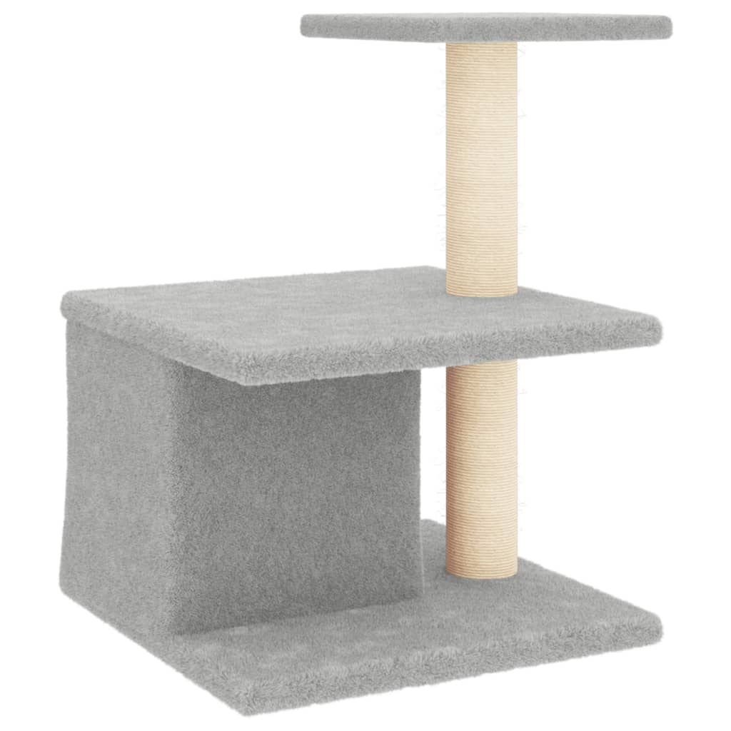 Rascador para gatos con postes de sisal gris claro 48 cm vidaXL