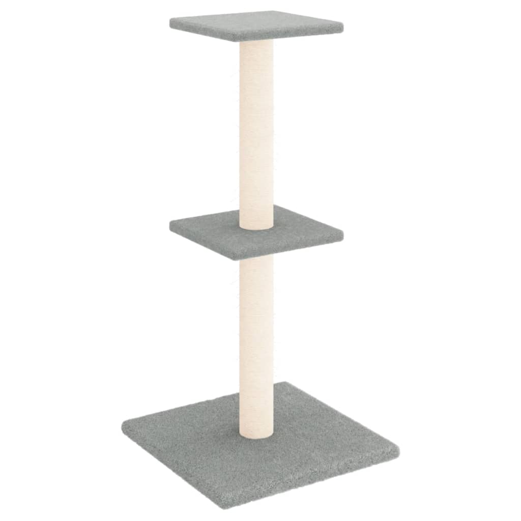 Rascador para gatos con postes de sisal gris claro 73 cm vidaXL