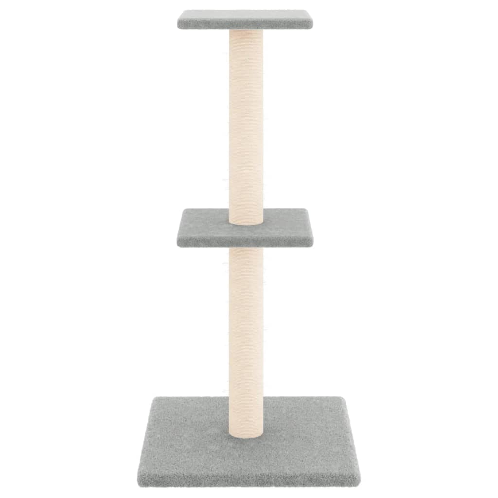 Rascador para gatos con postes de sisal gris claro 73 cm vidaXL