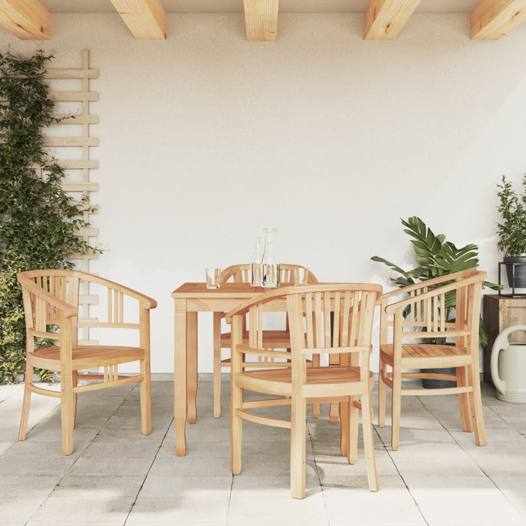 Vetonek Juego de comedor para jardín 5 piezas madera maciza de teca