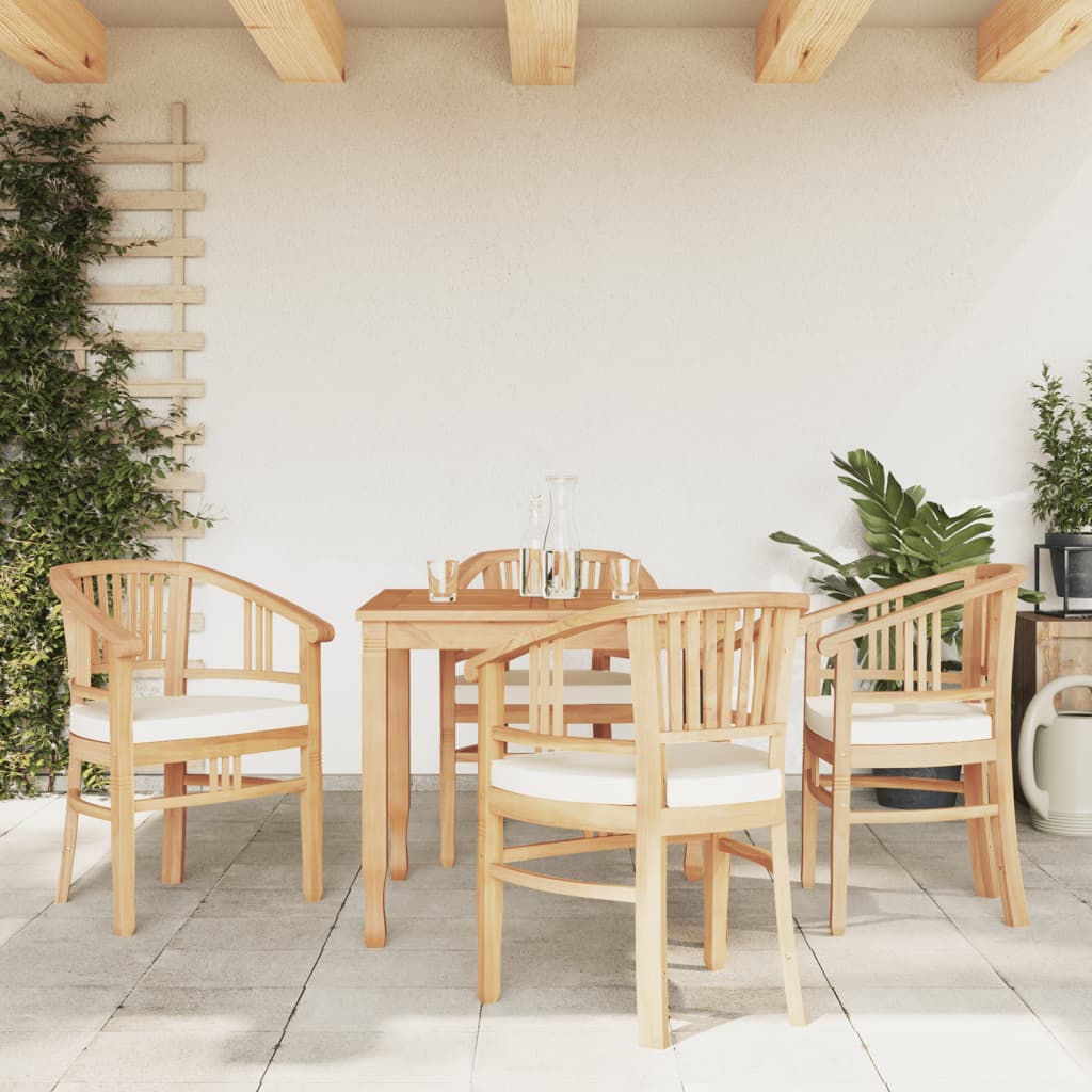 Vetonek Juego de comedor para jardín 5 piezas madera maciza de teca