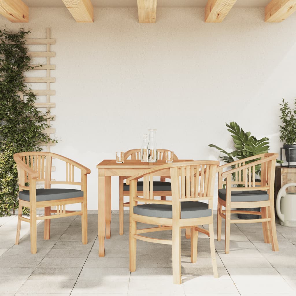 Vetonek Juego de comedor para jardín 5 piezas madera maciza de teca