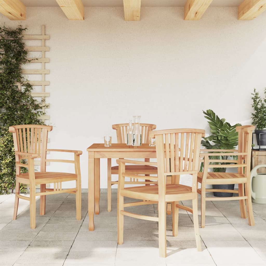 Vetonek Juego de comedor para jardín 5 piezas madera maciza de teca