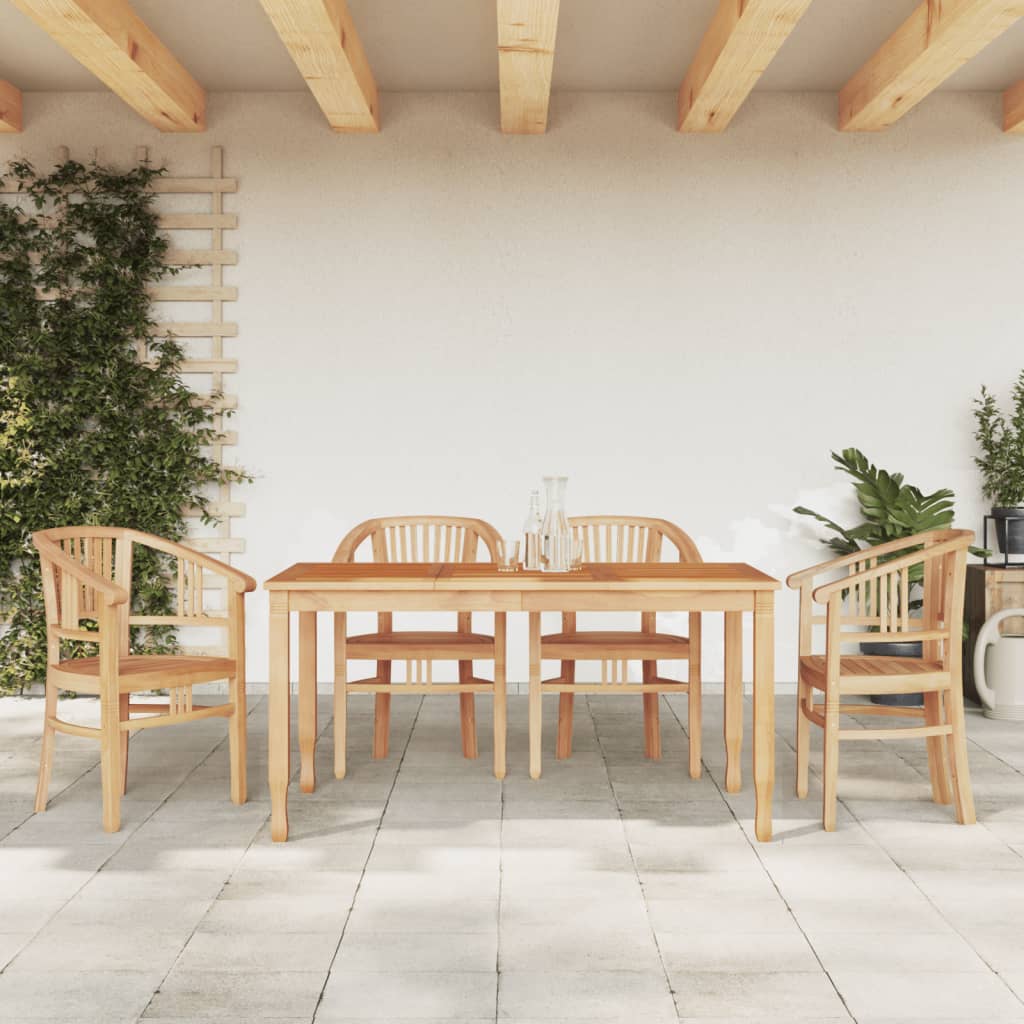 Vetonek Juego de comedor para jardín 5 piezas madera maciza de teca